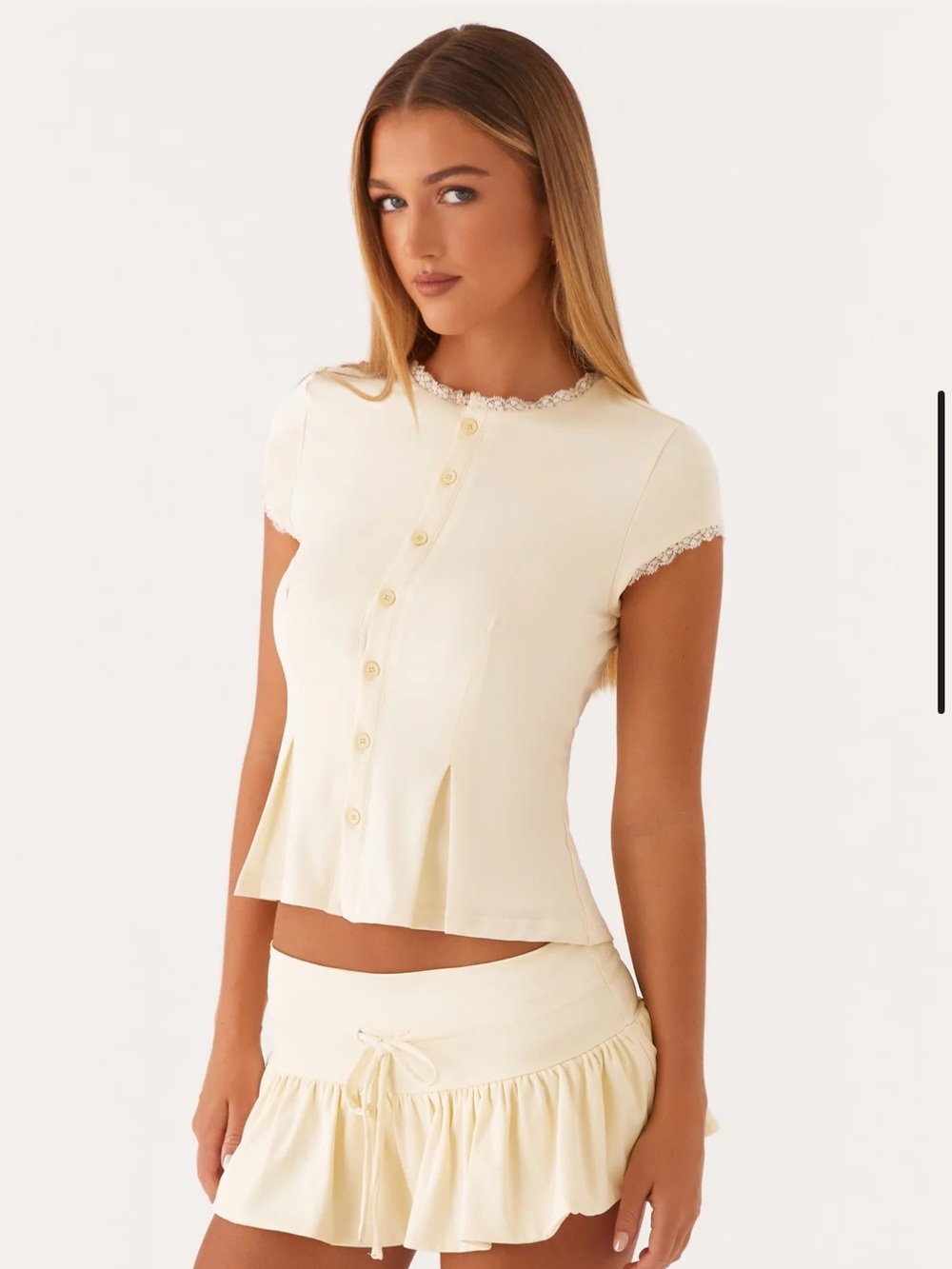 Peppermayo Cream Mini Skort Set with Ruffle Hem - Picture 5 of 5